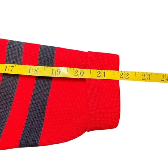 Crown & Ivy Red Navy Stripe Sweater Gold Buttons XL Nautical Coastal Sailor - Picture 8 of 9